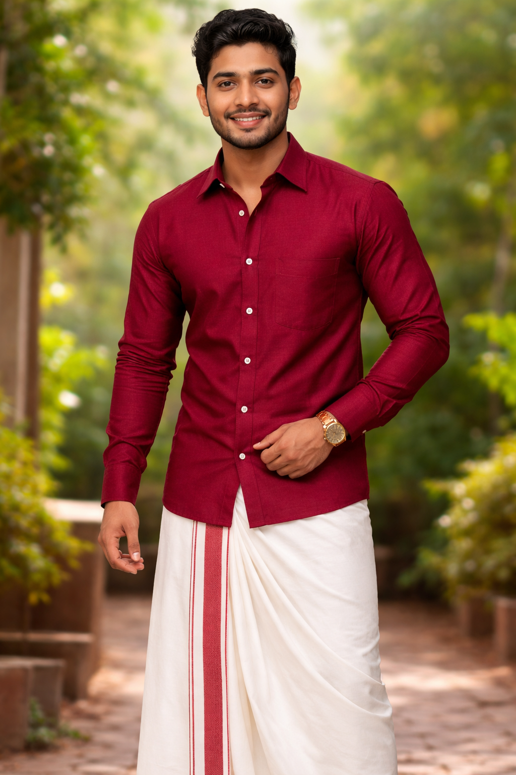Men's Cotton Veshti shirt