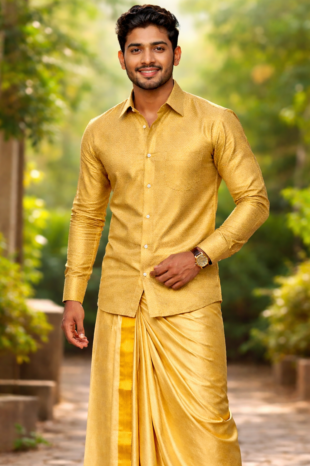 Men's Tissue Jacquard Designer Veshti