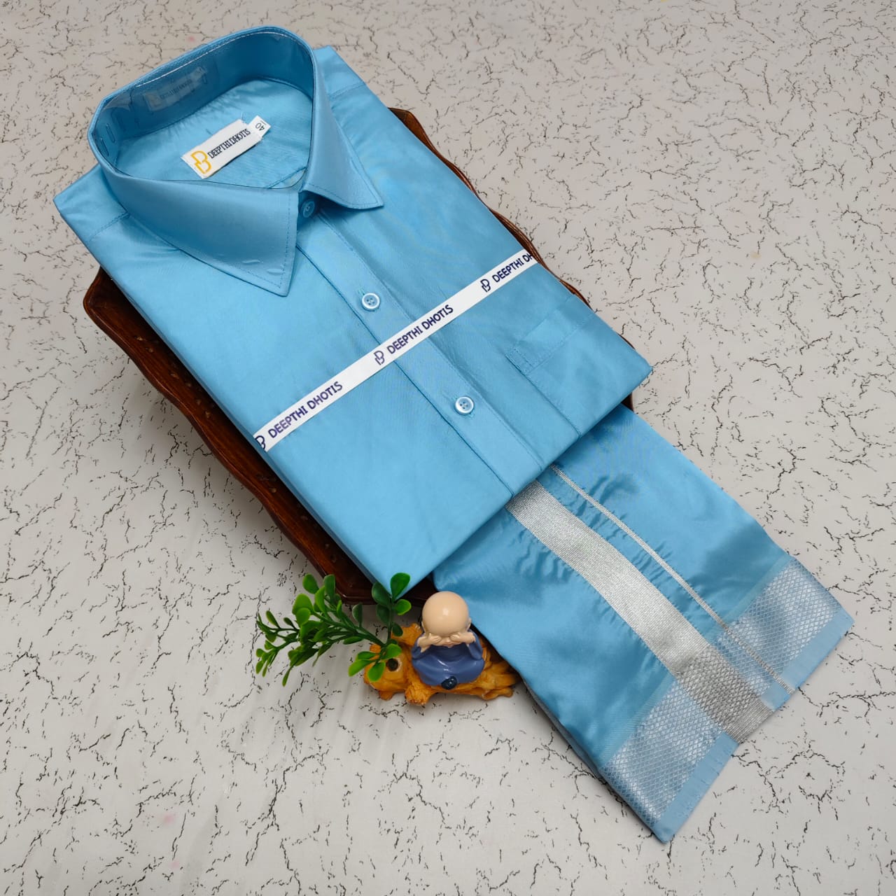 Art Silk Men's - Sky Blue