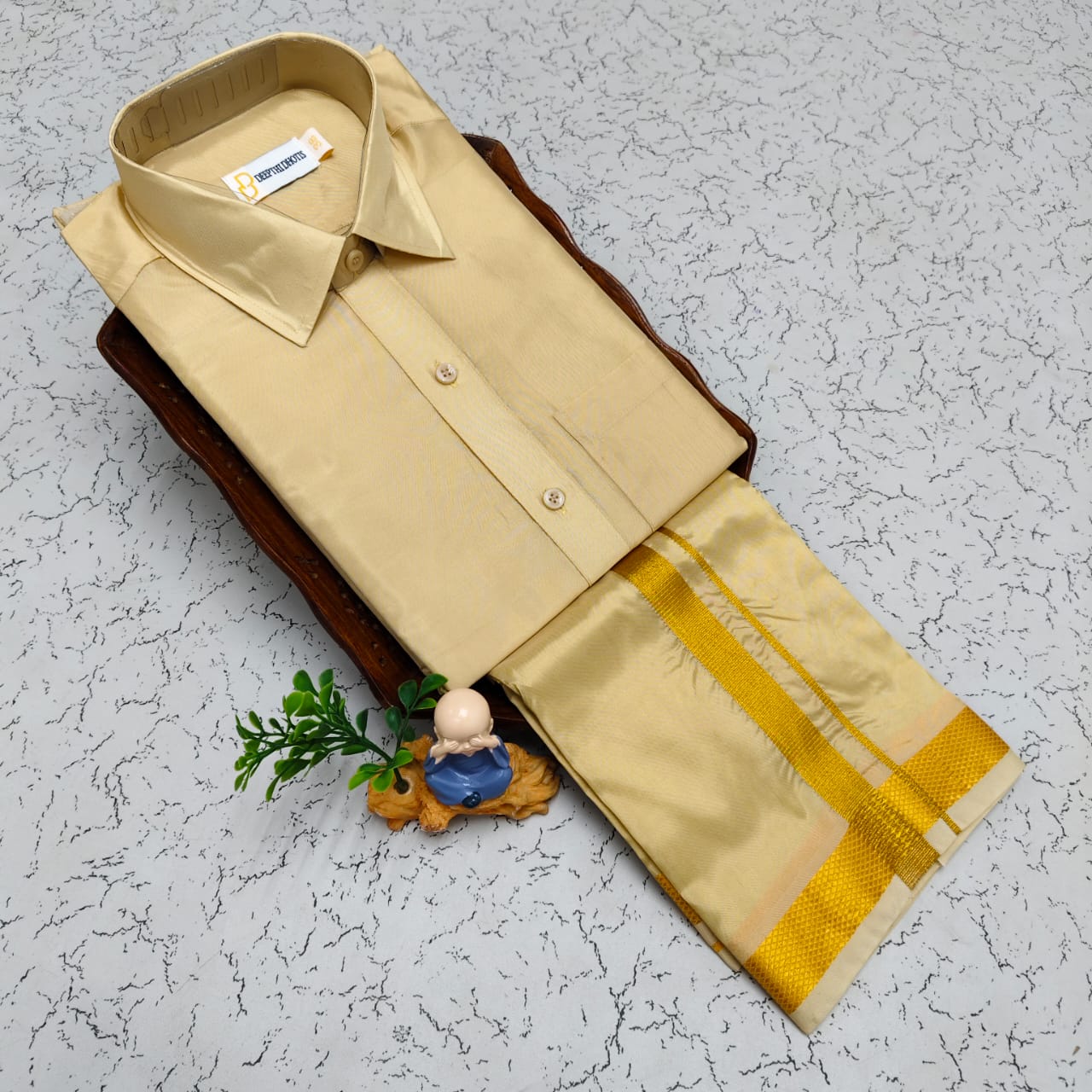 Art Silk Men's - Fresh Peach or Biscuit