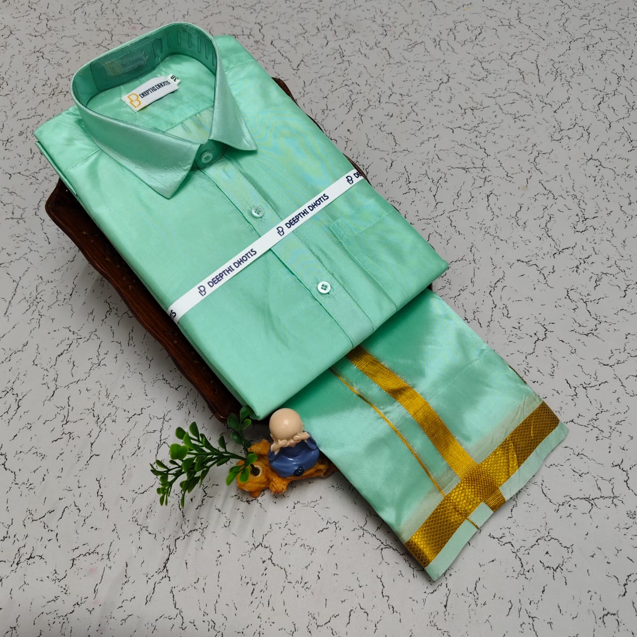 Art Silk Men's -Mint Green