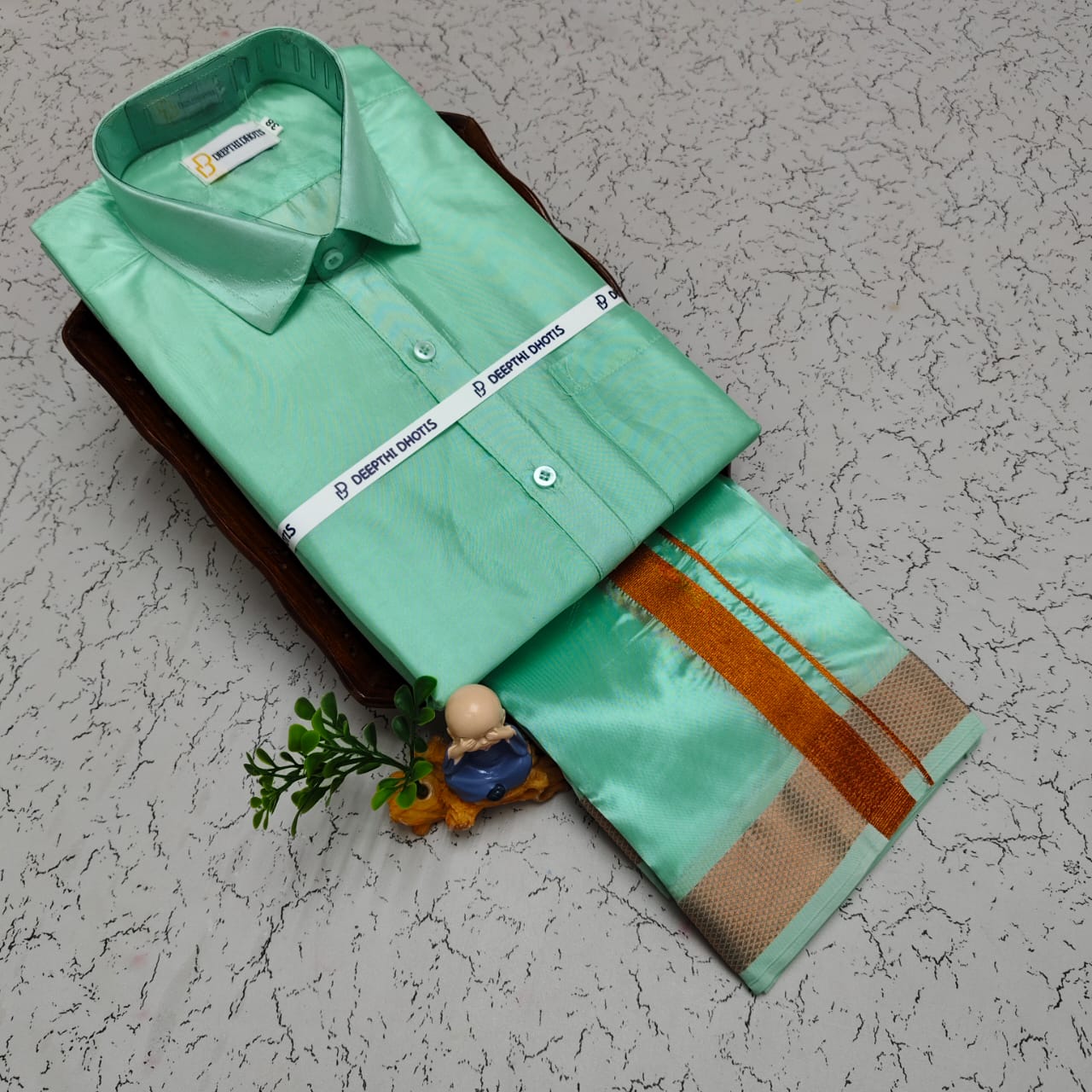 Art Silk Men's -Mint Green