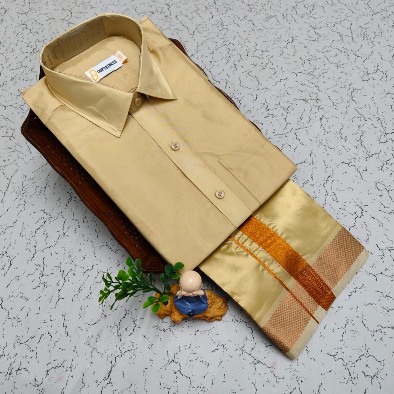 Art Silk Men's - Fresh Peach or Biscuit