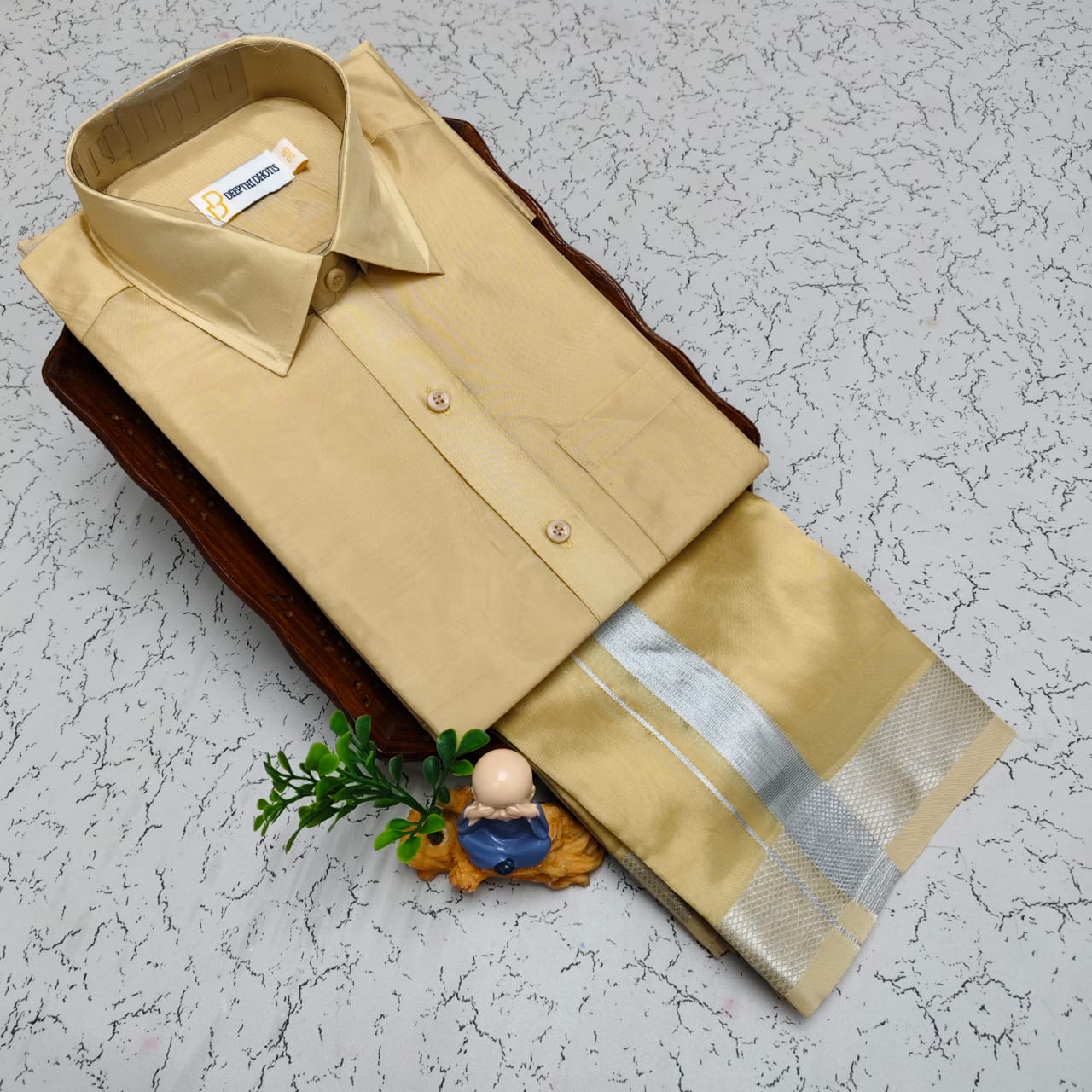 Art Silk Men's - Fresh Peach or Biscuit