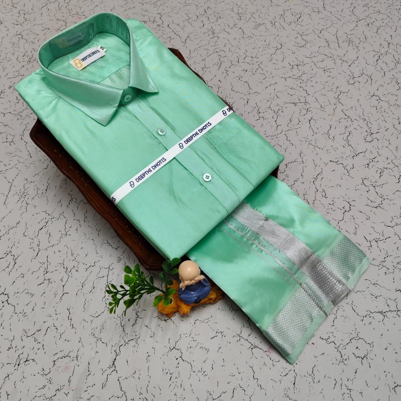 Art Silk Men's -Mint Green