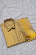 Golden Leaf Pattern- Tissue Silk Jacquard