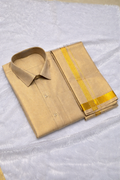 Golden Cross Line Pattern - Tissue Silk Jacquard