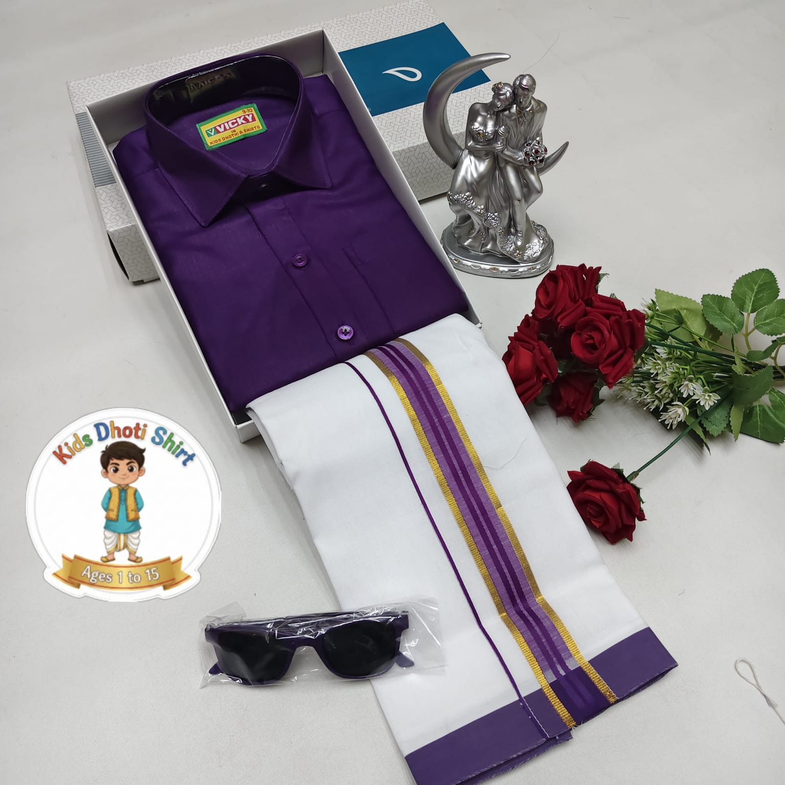 Kids Cotton Veshti shirt