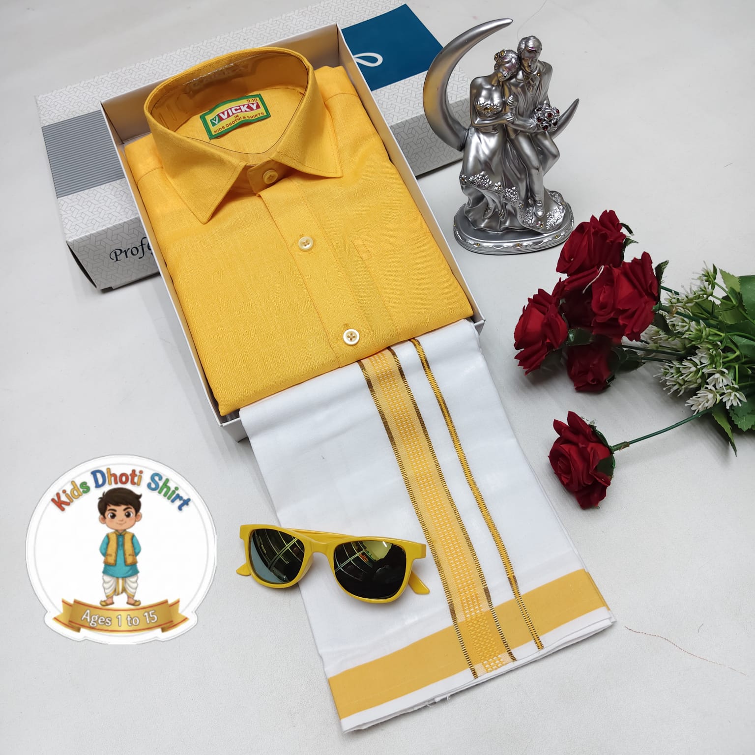 Kids Cotton Veshti shirt