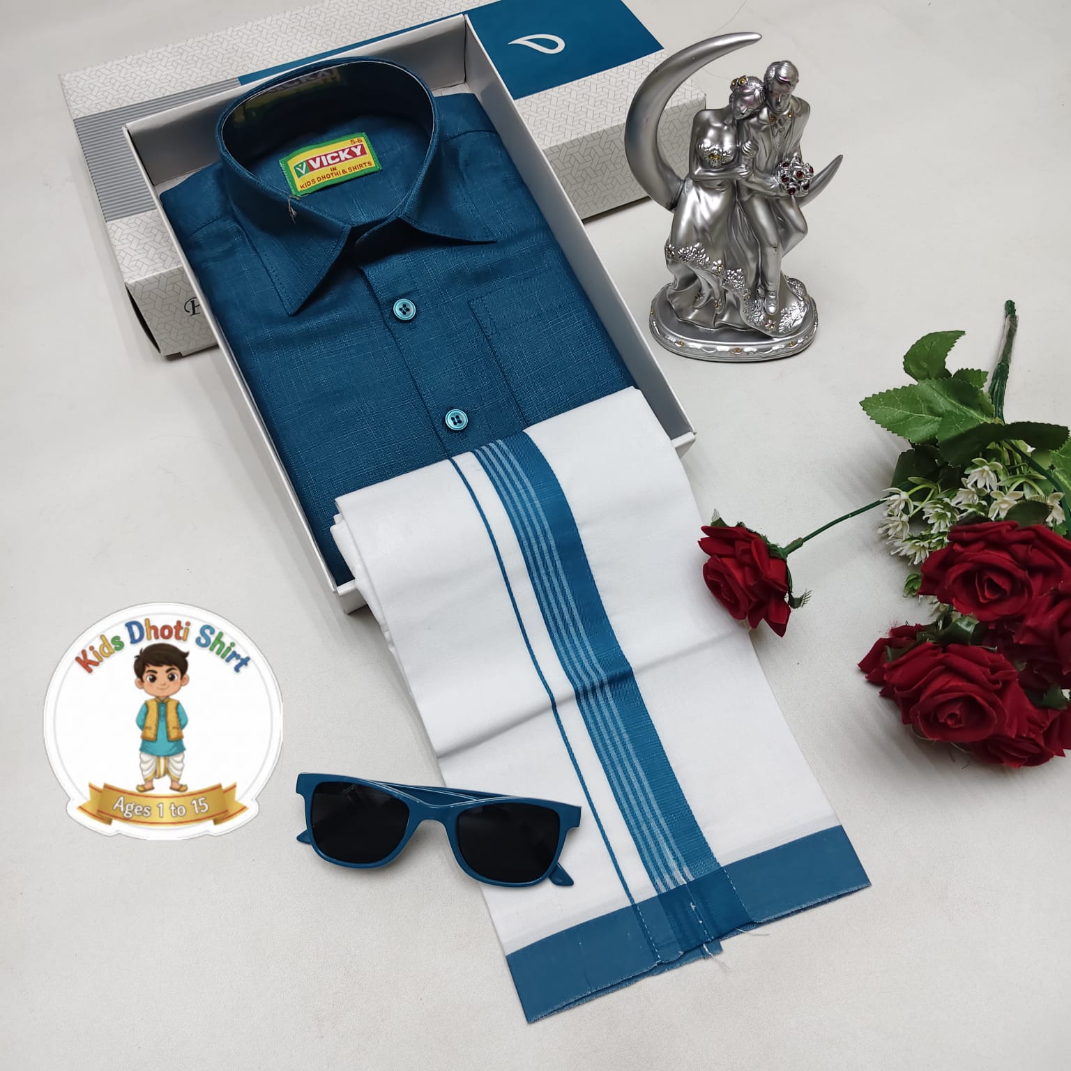 Kids Cotton Veshti shirt