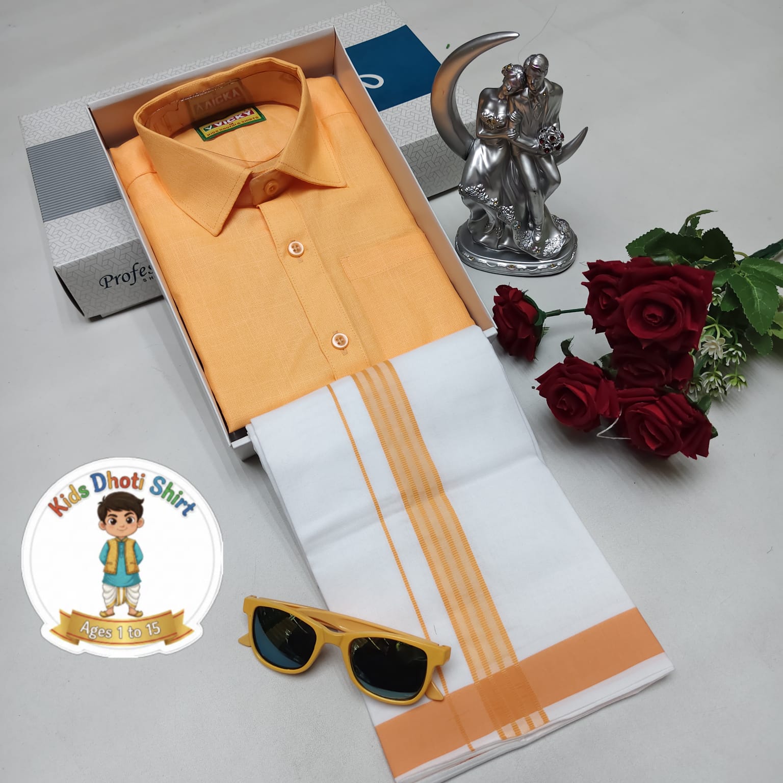 Kids Cotton Veshti shirt