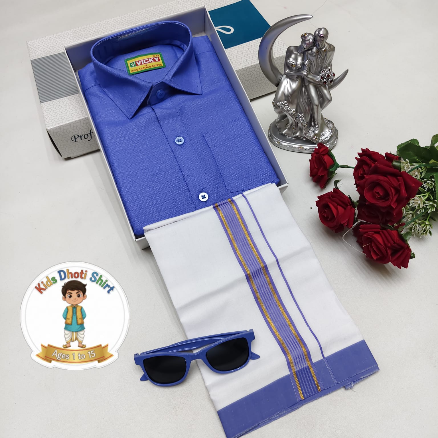 Kids Cotton Veshti shirt