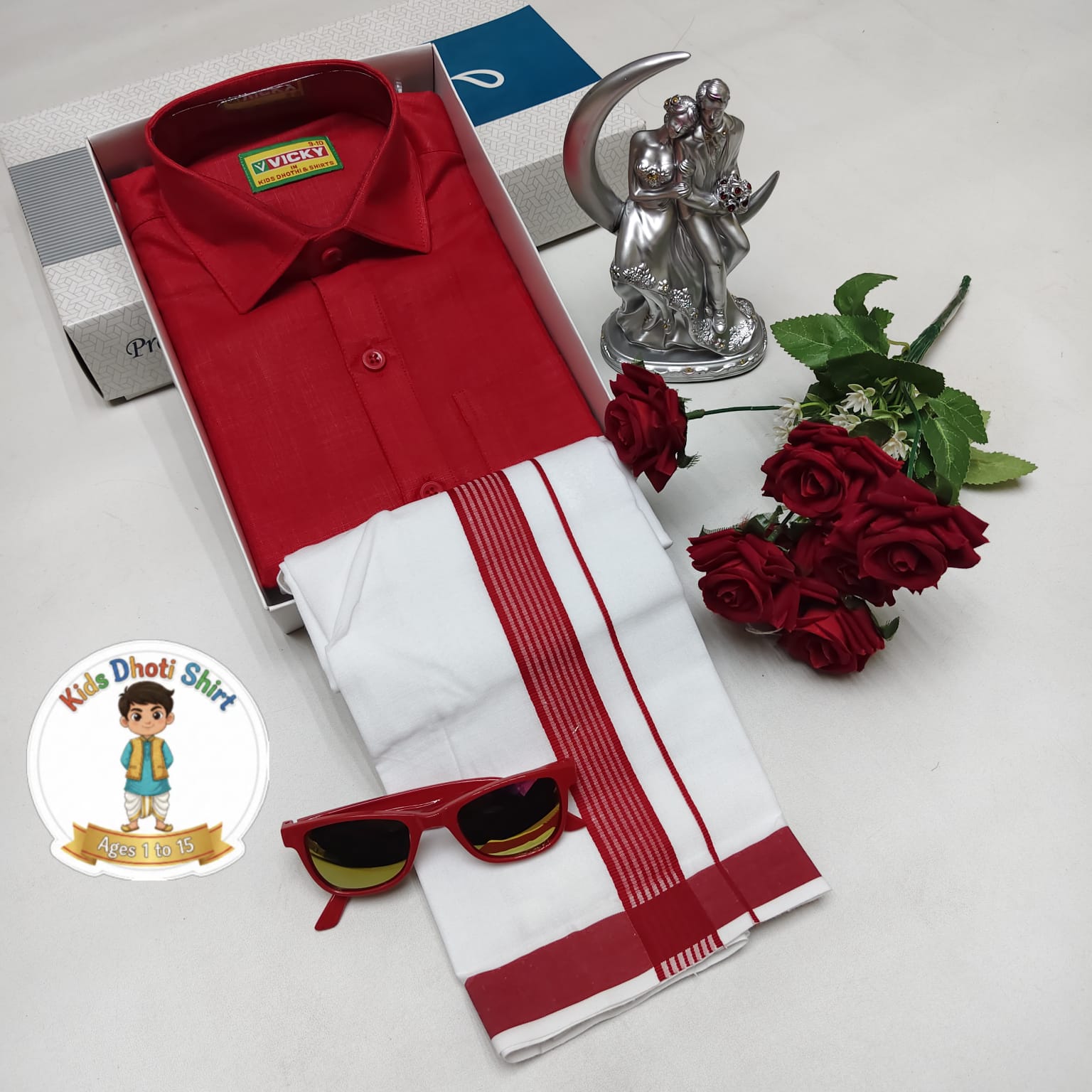 Kids Cotton Veshti shirt